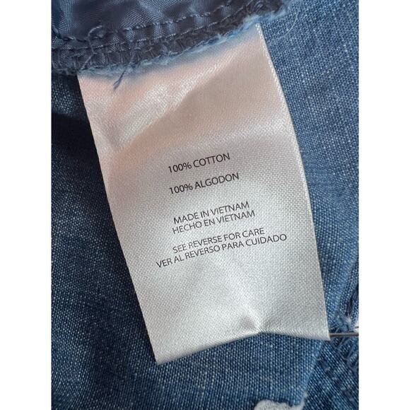 ISAAC MIZRAHI Flat Front Shorts 100% Cotton in Chambray Blue Women's Size 16 - Picture 10 of 10